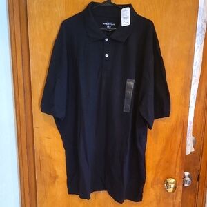 NWT Harbor Bay Black Polo Shirt Adult 2XLT